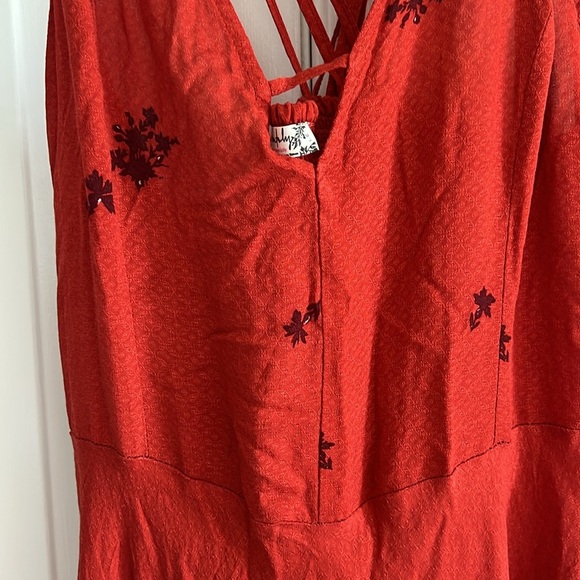 FREE PEOPLE size Large red strapped dress - Picture 2 of 4